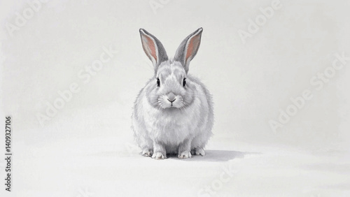 Fluid fable rabbit isolated watercolor vector illustration svg