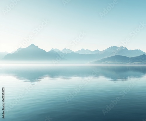 Serene Mountain Reflection: Tranquil scene capturing the majestic beauty of mountain reflecting in calm lake, showcasing the serenity of nature's beauty. 