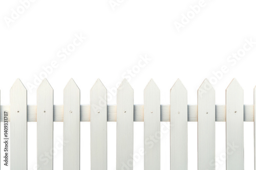 White picket fence on transparent background 