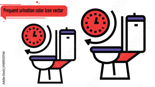 Frequent urination color icon vector