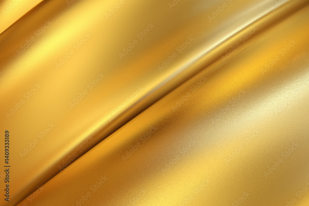 Golden Silk Drapery, features luxurious golden silk cloth with smooth, flowing curves and subtle reflections, evoking feelings of richness and opulence, 3d rendering