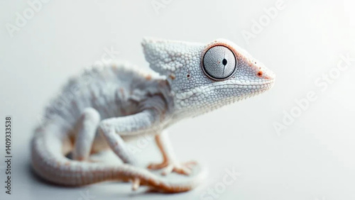 Obraz na płótnie White chameleon on white background. w salonie