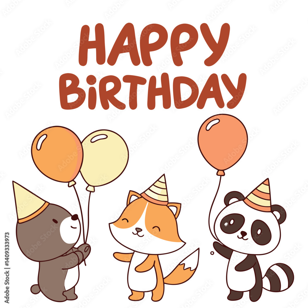 Fototapeta premium Happy birthday poster vector design