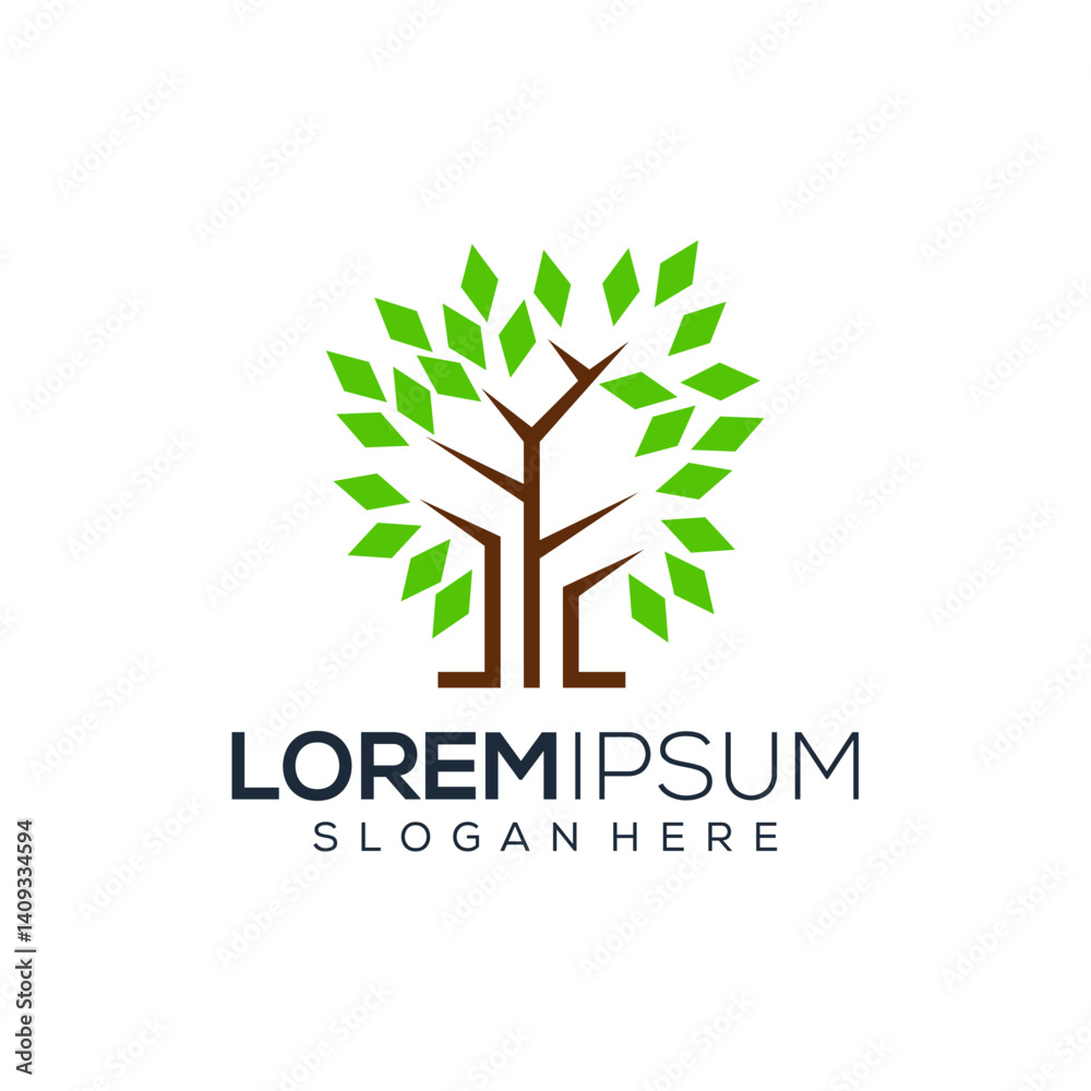 Obraz premium Abstract digital tree logo design