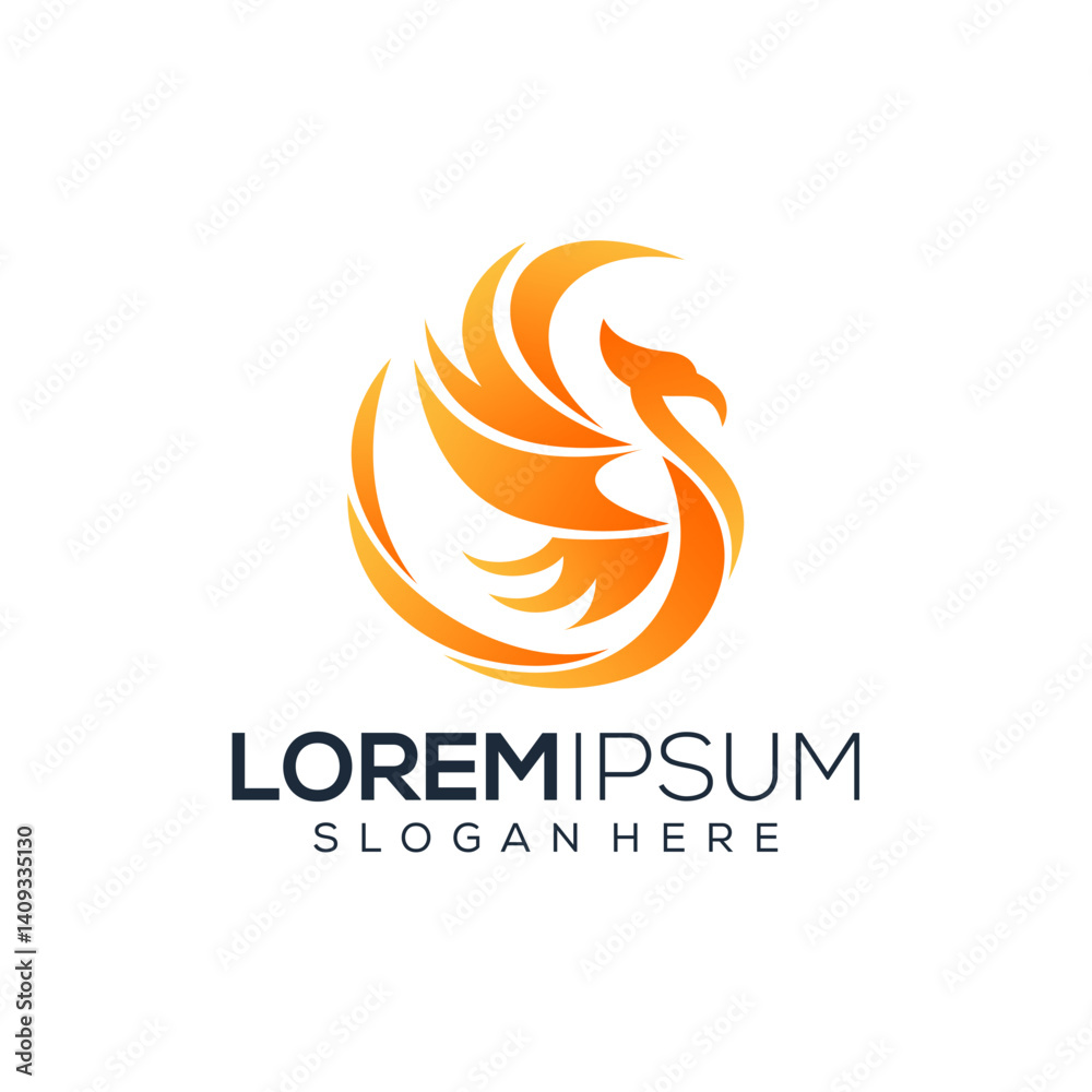 Fototapeta premium Abstract phoenix logo design