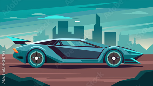 The eVTOLs sleek design and modern features make them look like soing out of a science fiction movie.. Vector illustration