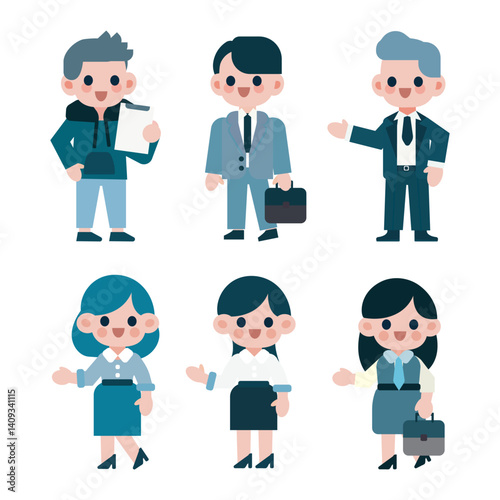 Business People Characters Set – Flat Vector Illustration
