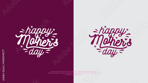 Mother's day logo lettering background