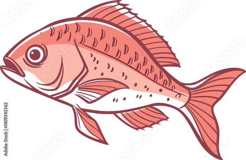 Fish illustration vector design isolated on white background.