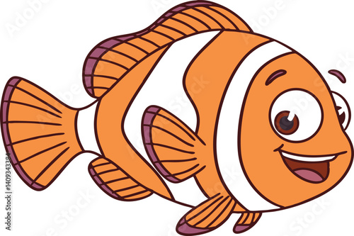 Smile fish illustration vector design isolated on white background.
