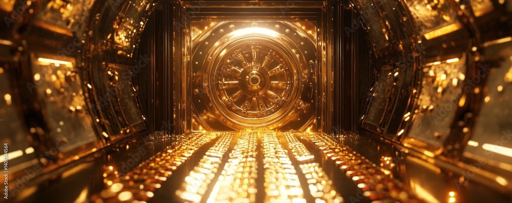 Obraz premium Golden Chamber: A Luxurious Digital Artwork