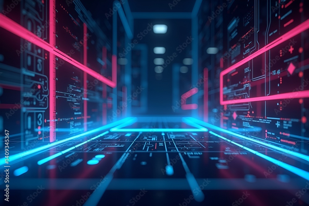 Futuristic Cyberpunk Digital Interface Background for Office UI Futuristic Cyberpunk Digital Interface Background for Office UI