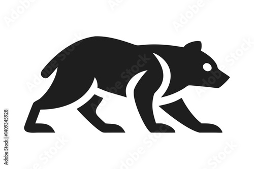 Stylized Bear Silhouette: Minimalist Wildlife Representation