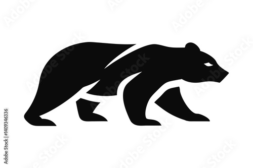 Stylized Bear Silhouette: Minimalist Wildlife Representation