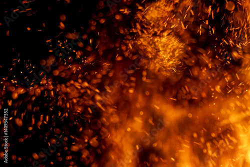 A black background with orange sparks