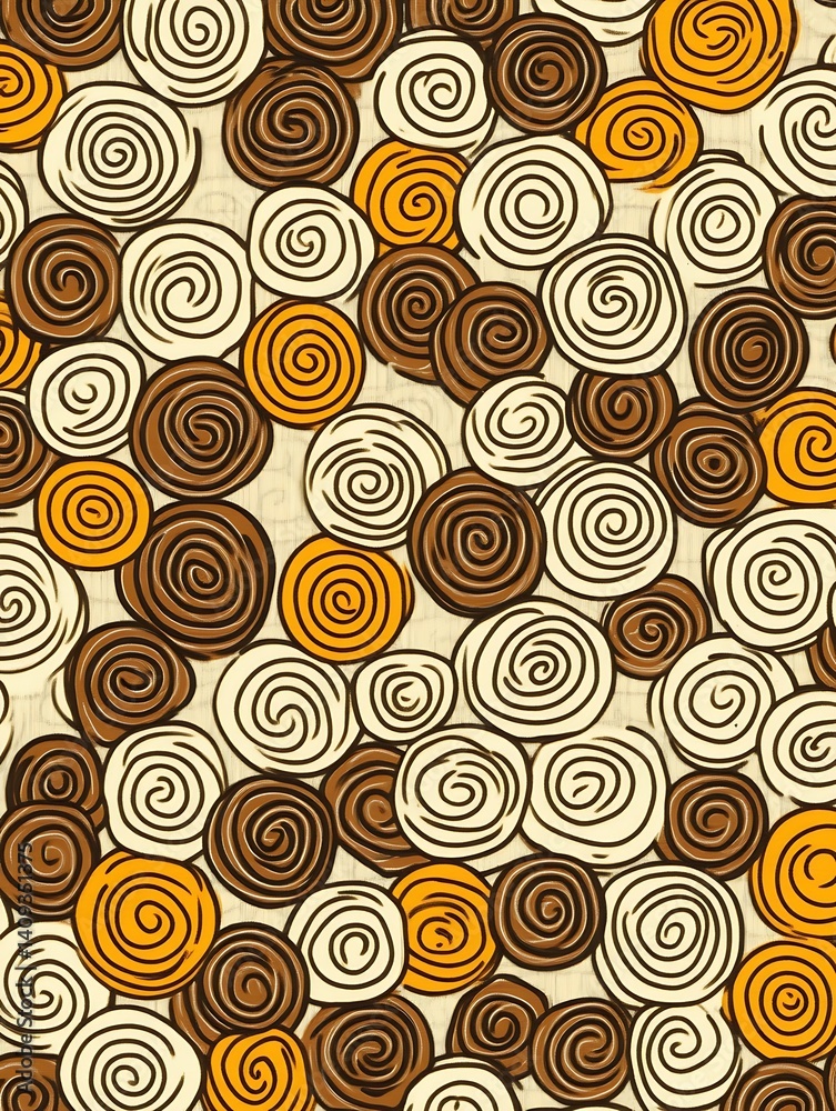 Abstract confectionery swirl seamless pattern, creamy chocolate candy Abstract confectionery swirl seamless pattern, creamy chocolate candy