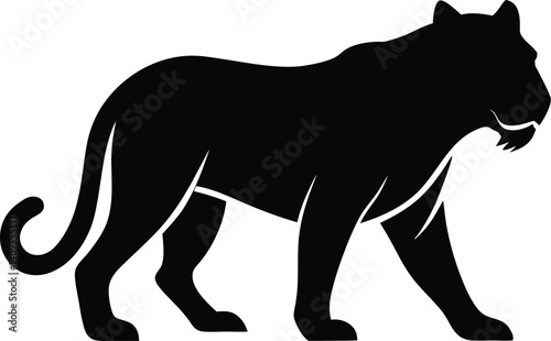 Tiger walking silhouette