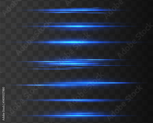 Blue flash on a black background. Flying magical blue dust. Semicircular wave, light trail curve swirl, optical fiber incandescent png.	