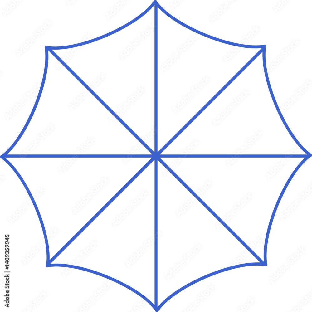 Linear beach umbrella icon