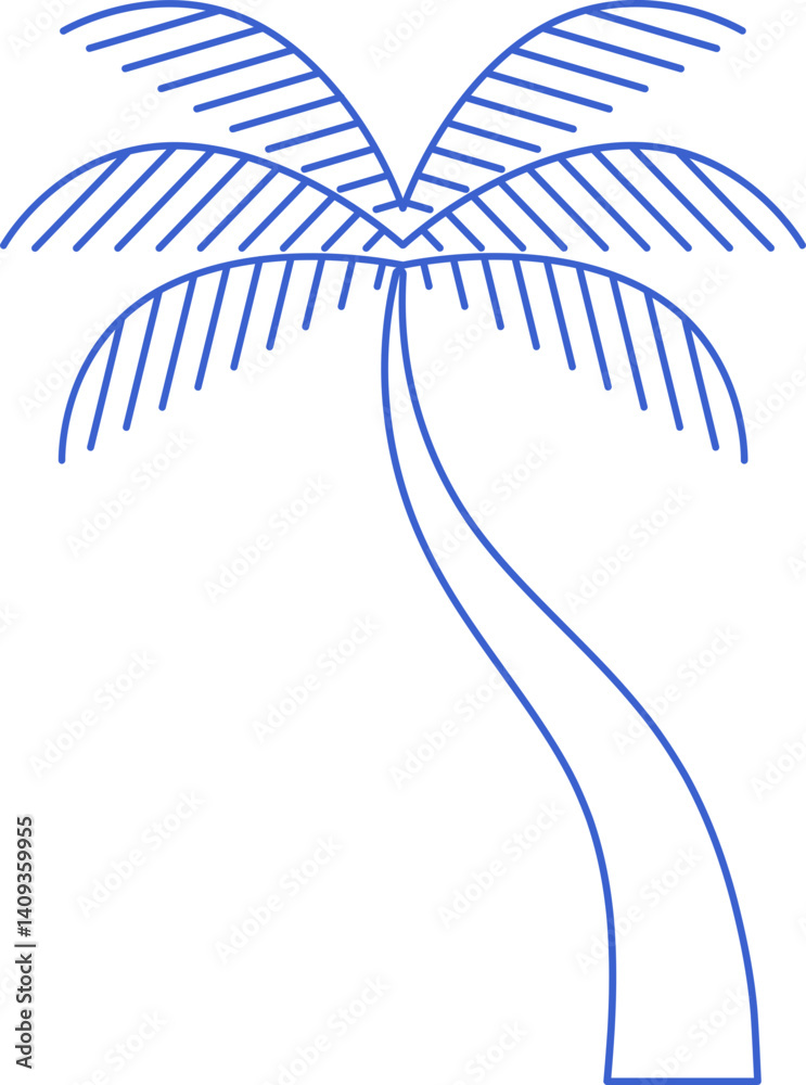 Linear palm tree icon