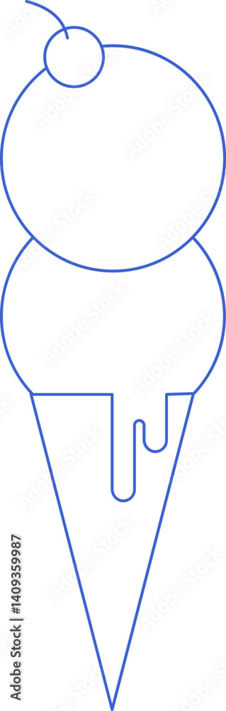 Linear double scoop ice cream icon