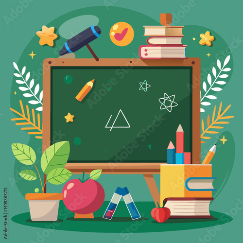 school board with school supplies