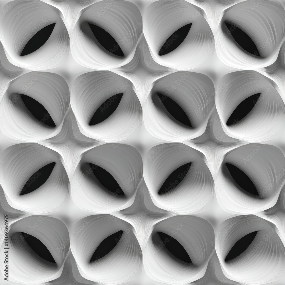 Abstract White Curvilinear Forms: A Seamless Minimalist Pattern Abstract White Curvilinear Forms: A Seamless Minimalist Pattern