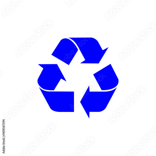 blue color recycle icon