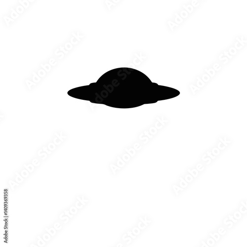 Silhouette of a UFO exploring the cosmos, extraterrestrial intrigue