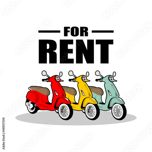 vector motorcycle motorbike scooter for rent rental