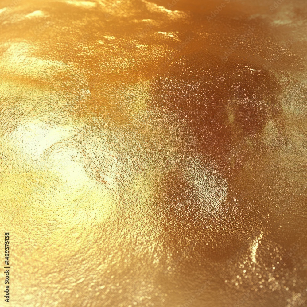 Fototapeta premium Shiny Gold Foil Metallic Texture Closeup Background Macro Photography