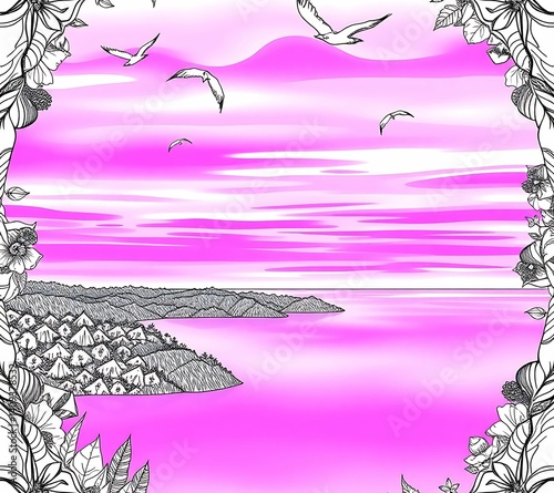 illustration of an abstract floral background