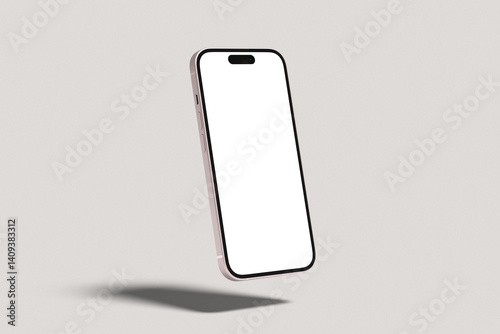 Realistic blank phone 16 illustration for mockup. 3D Render.