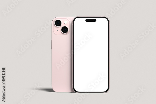 Realistic blank phone 16 illustration for mockup. 3D Render.