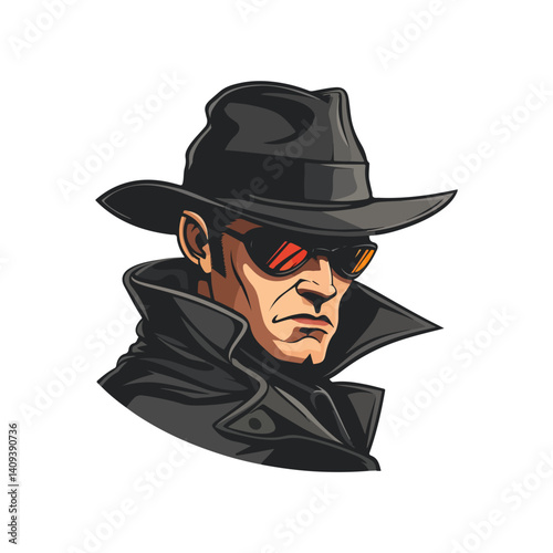 Mysterious Man in Fedora Intrigue and Deception Illustrated
