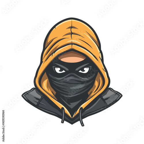 Masked Hooded Figure Mysterious and Intriguing Illustration