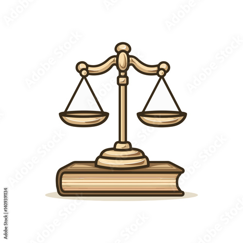 Scales of Justice on Law Book Symbol of Legal Equality and Fairness