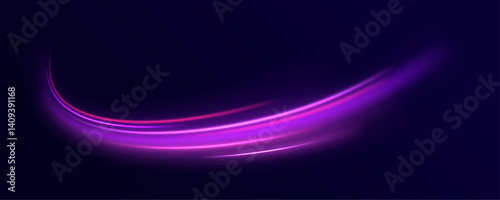 Speed connection vector background. Dynamic and vibrant abstract art with smooth lines in pink, purple, and blue on a dark background.	