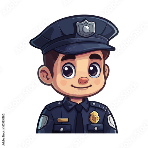 Friendly Cartoon Police Officer Illustration