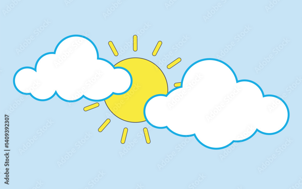 Sunny Blue Sky with Fluffy Clouds Sunny Blue Sky with Fluffy Clouds