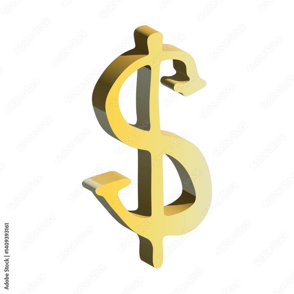 3d dollar currency symbol. Single element for design 3d dollar currency symbol. Single element for design