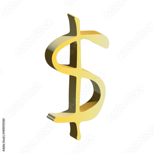 3d dollar currency symbol. Single element for design