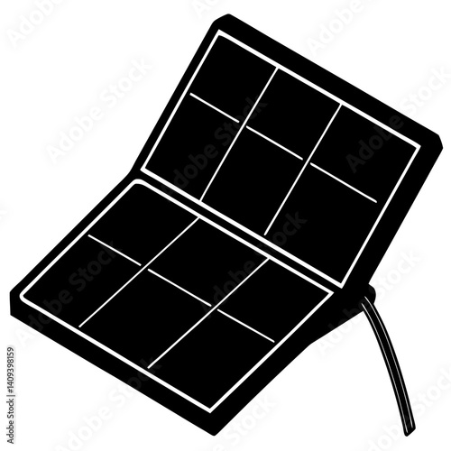 Silhouette of a solar panel vector design