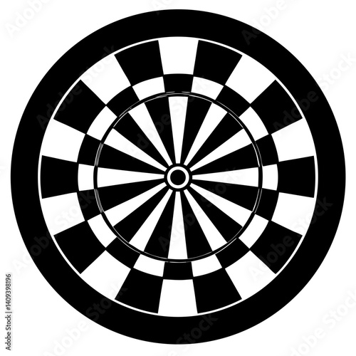 Black and white dartboard target illustration