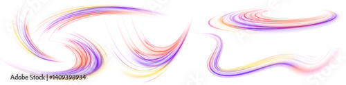 Smooth gradient lines shifting from blue to cyan in transparent PNG. Futuristic glow and modern aesthetics for UI or backgrounds.