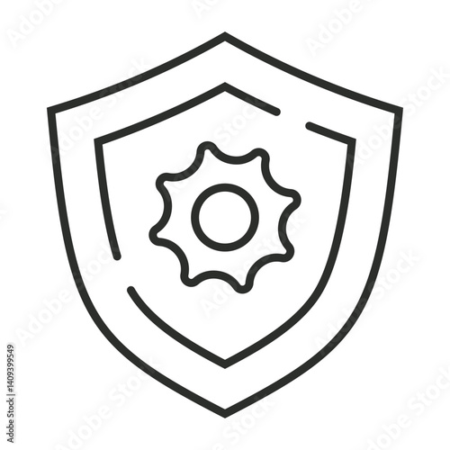 Sun protection outline icon, editable vector illustration and transparent graphic element. Isolated on white background