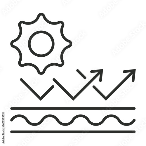 Sun protection outline icon, editable vector illustration and transparent graphic element. Isolated on white background