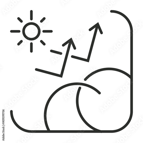 Sun protection outline icon, editable vector illustration and transparent graphic element. Isolated on white background