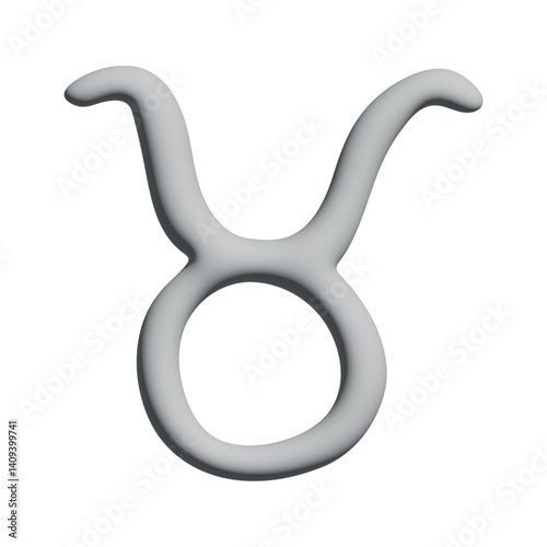 3d taurus zodiac sign Esoteric symbol Astrology clipart Element for design