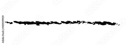 Canvastavla Rough black brush stroke with frayed edges and grunge texture